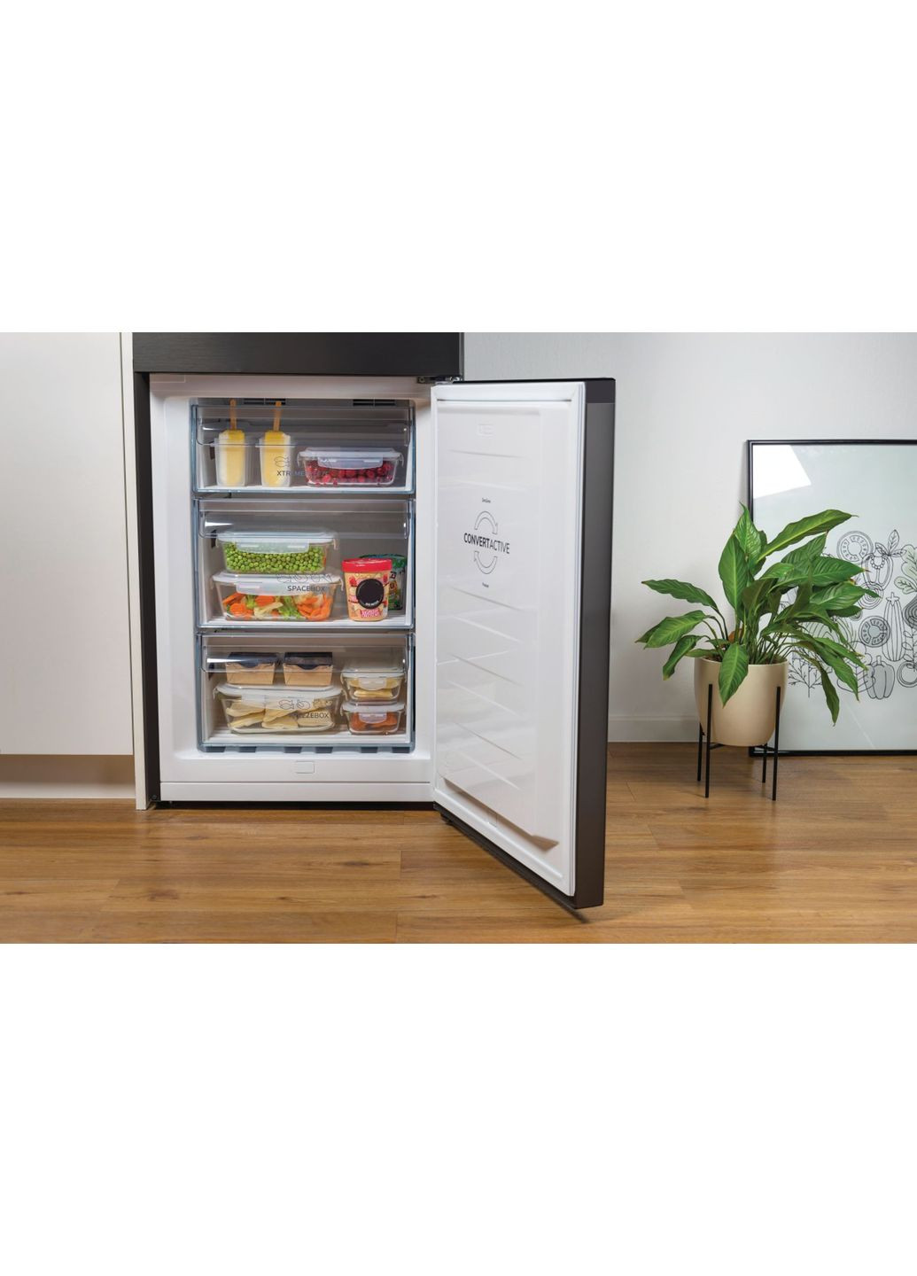 Холодильник з нижн. мороз. камерою NRK6192ABK4, 185х60х60см, 2 двері, 204(96)л, А++, NoFrost+, LED дисплей, Зона св-ті, Gorenje (364275259)