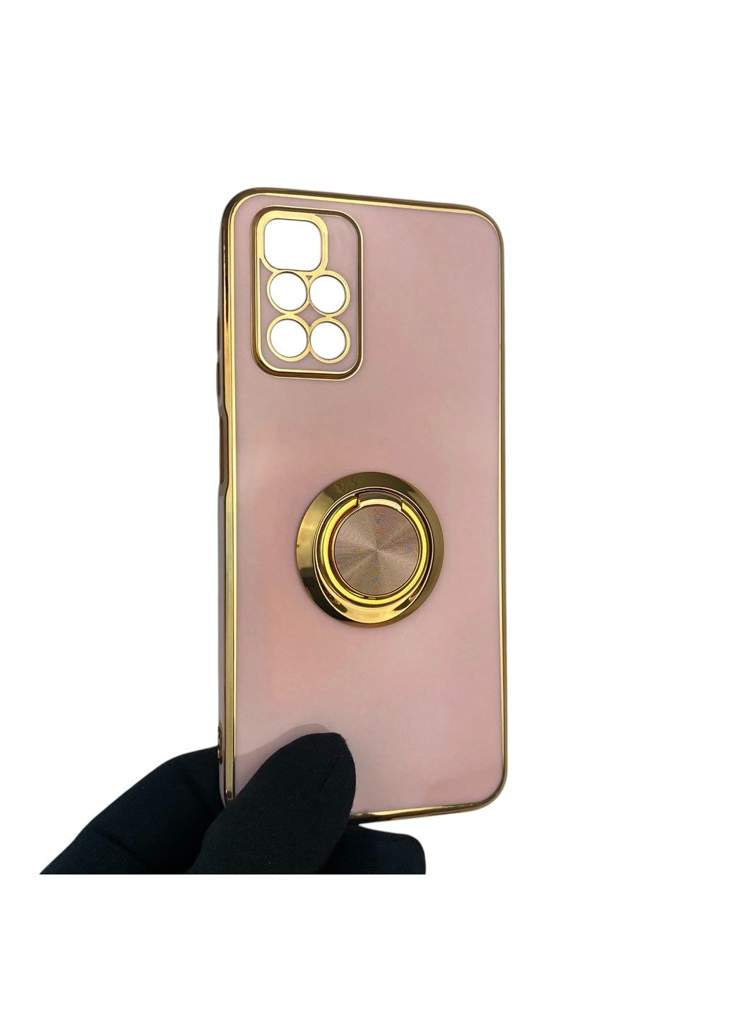 Чохол для Redmi 10 (2022) з кільцем-підставкою із золотою окантовкою на сяомі редмі 10 2022 пудровий gs1 Xiaomi (366233585)