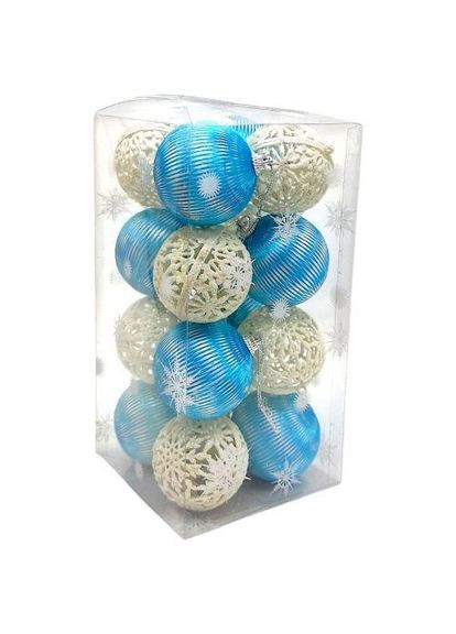 Новорічні прикраси, 16 штук, кульки, D=6 см, у слюді МІС (365812900)