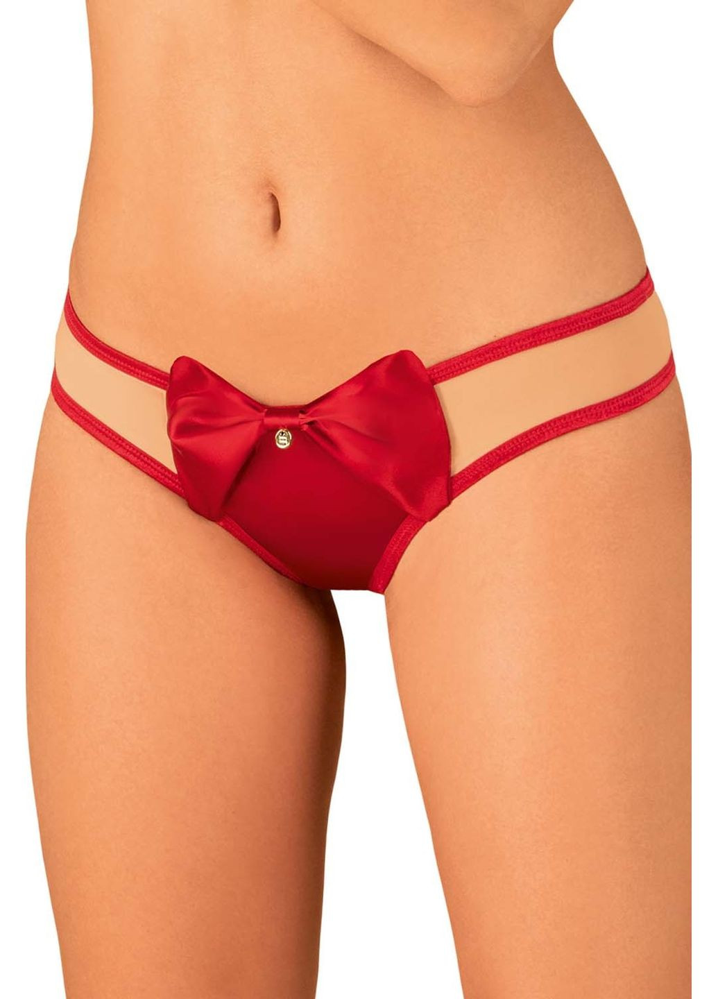 Бежевий демісезонний трусики-стрінги з бантиком rubinesa Obsessive