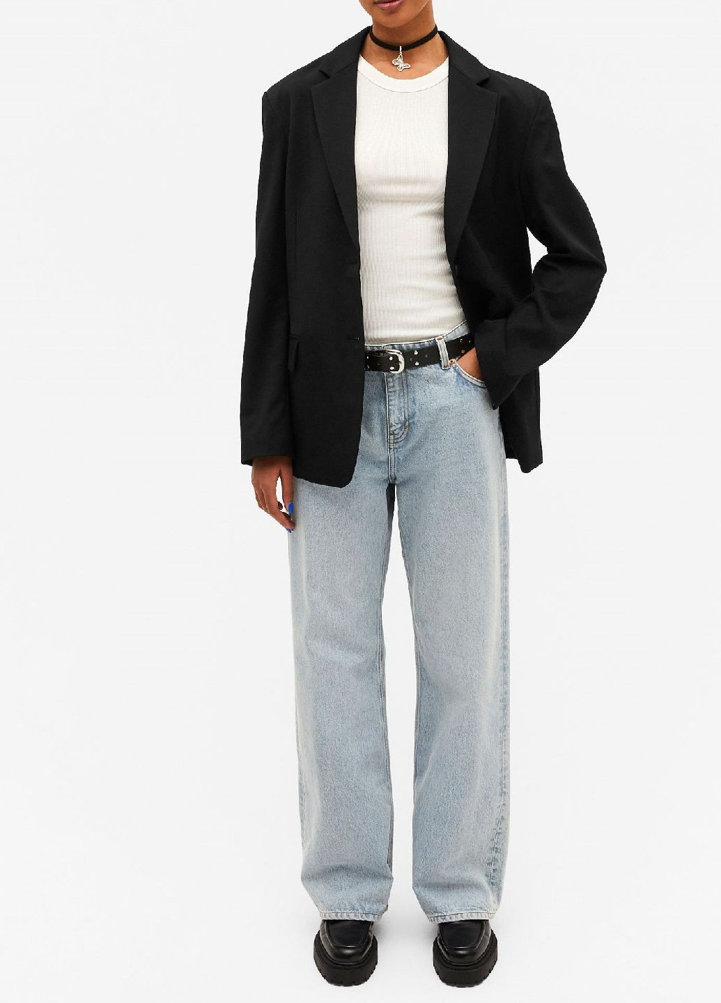 Черный женский жакет H&M однотонный - демисезонный