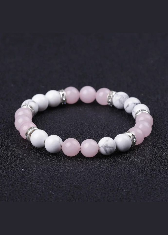 Комплект браслетів з кахолонгу та кунциту з дисками (12129) Hemst (301071105)