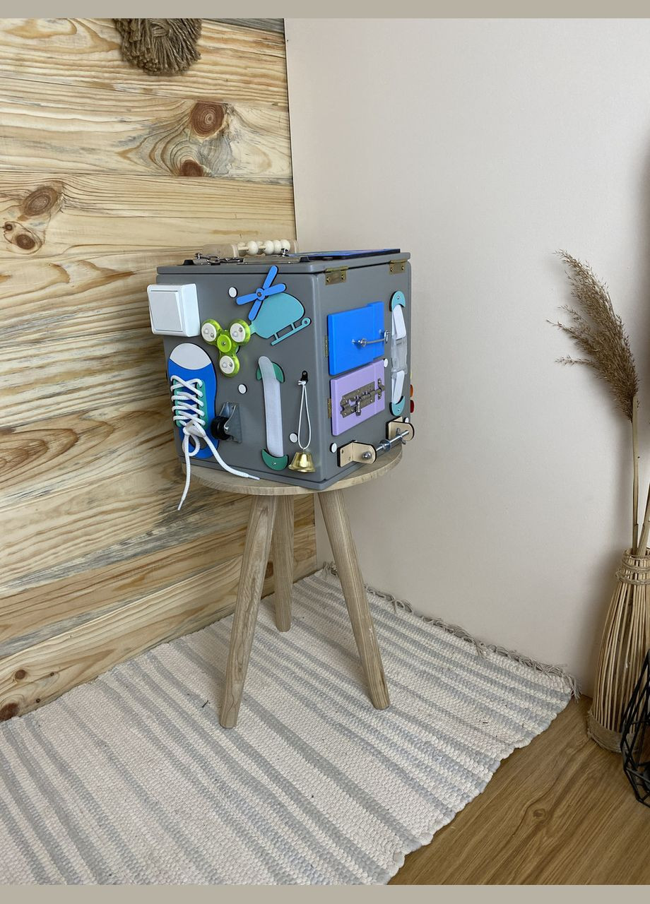 Бізікуб тумба, бізікуб з місцем для іграшок, бізікуб 25х25 см No Brand (348357613)