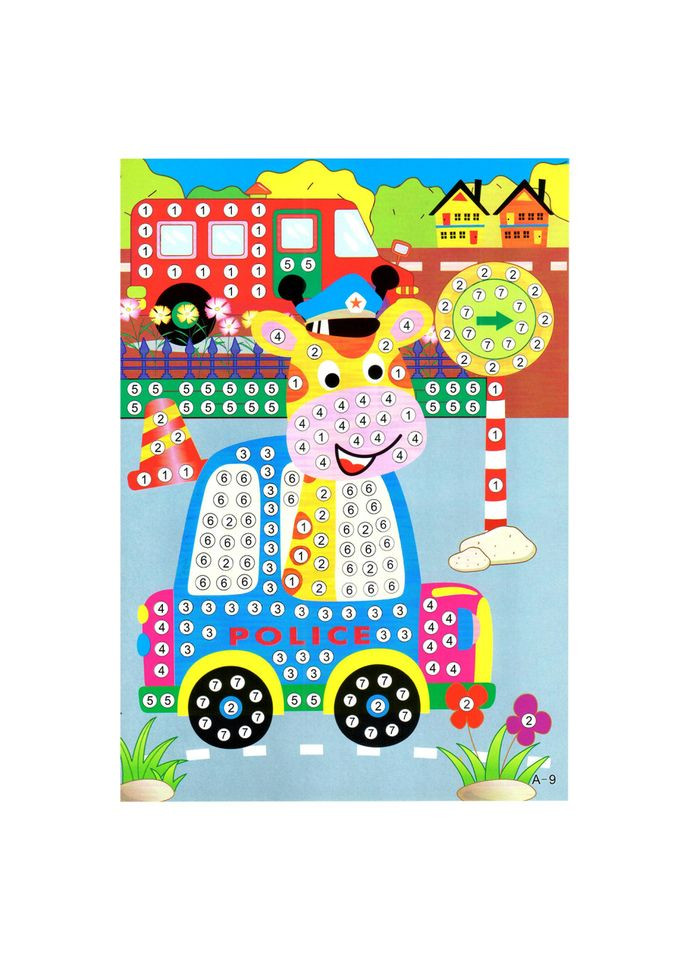 Дитяча мозаїка за номерами "Жираф" 13-127-1 різнокольорові камінчики Bambi (367969358)