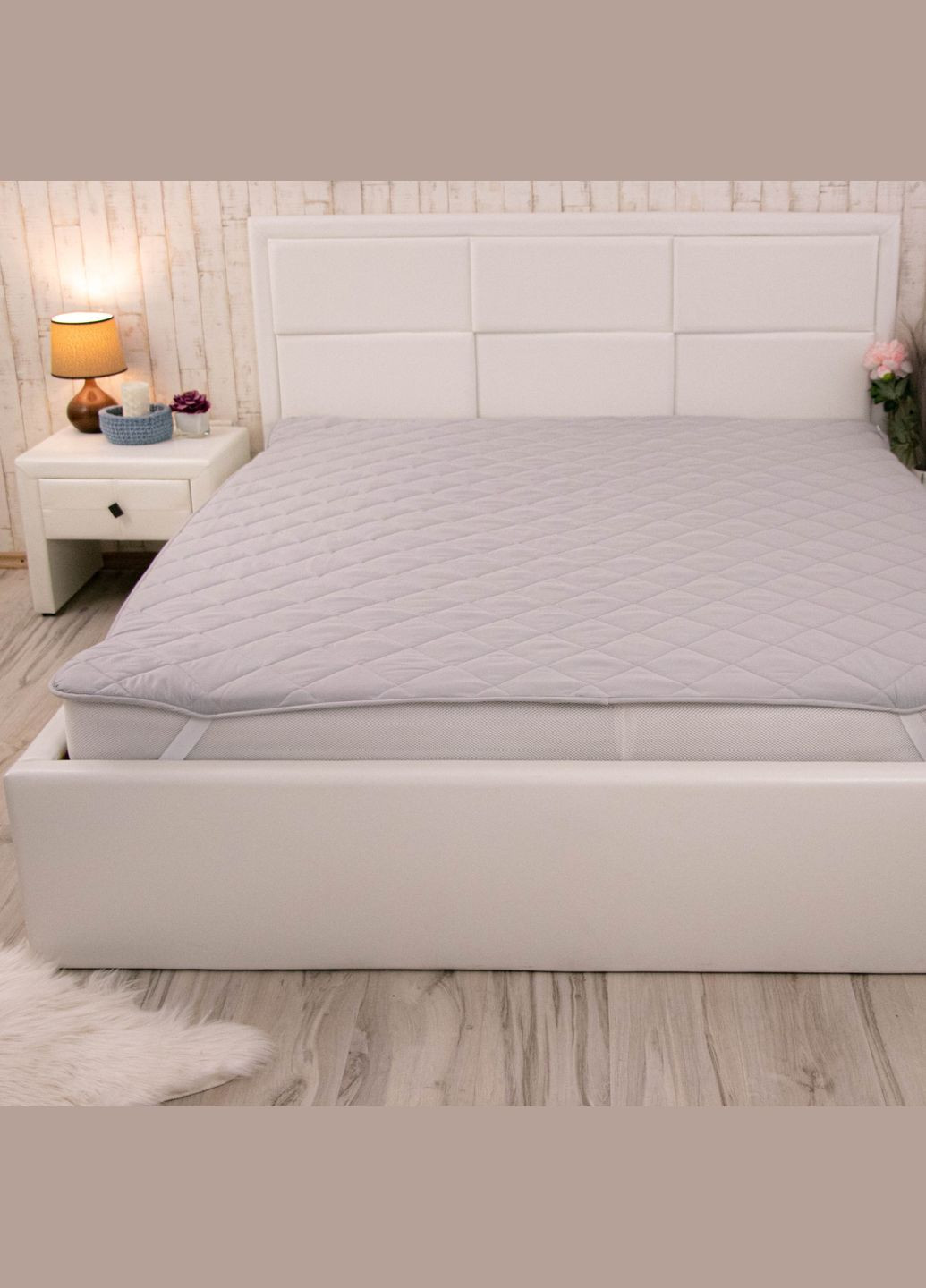 Наматрасник силиконовый на резинке Grey White Руно 828.52СУ_Grey White (305296570)