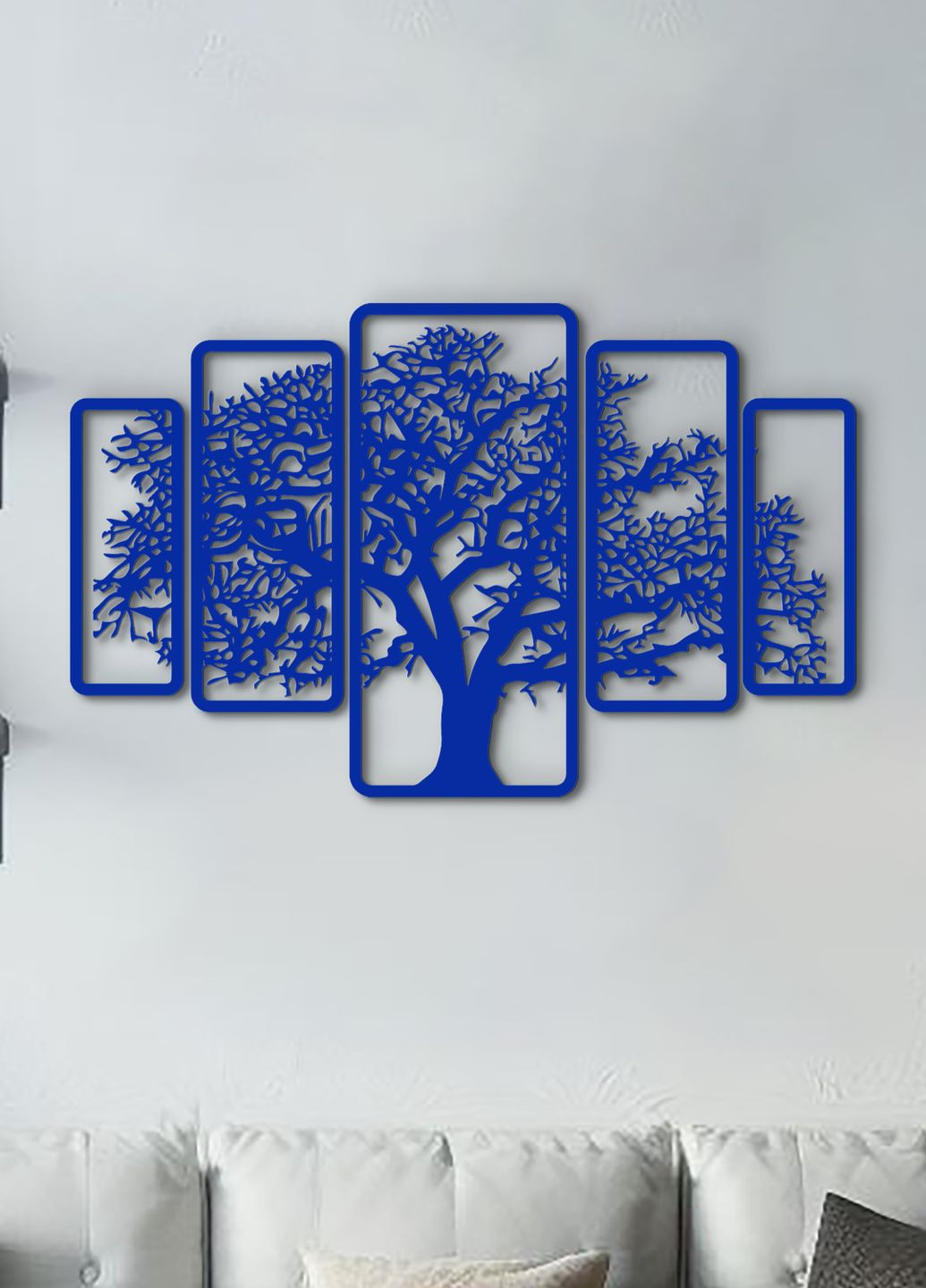 Настінний декор для дому, картина лофт "Дерево картина з 5 частин", декоративне панно 40х65 см Woodyard (292113377)