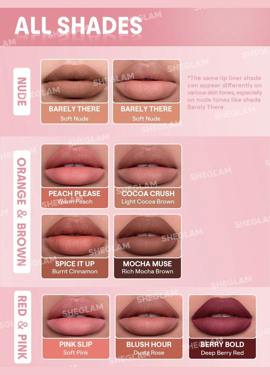 Механический карандаш для губ Bold Booster Plumping Lip Liner Blush Hour Sheglam (329742235)