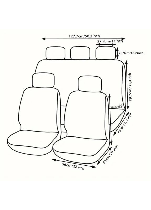 Комплект универсальных чехлов для автомобильных сидений с принтом бабочек 9 предметов розовый No Brand (363042252)