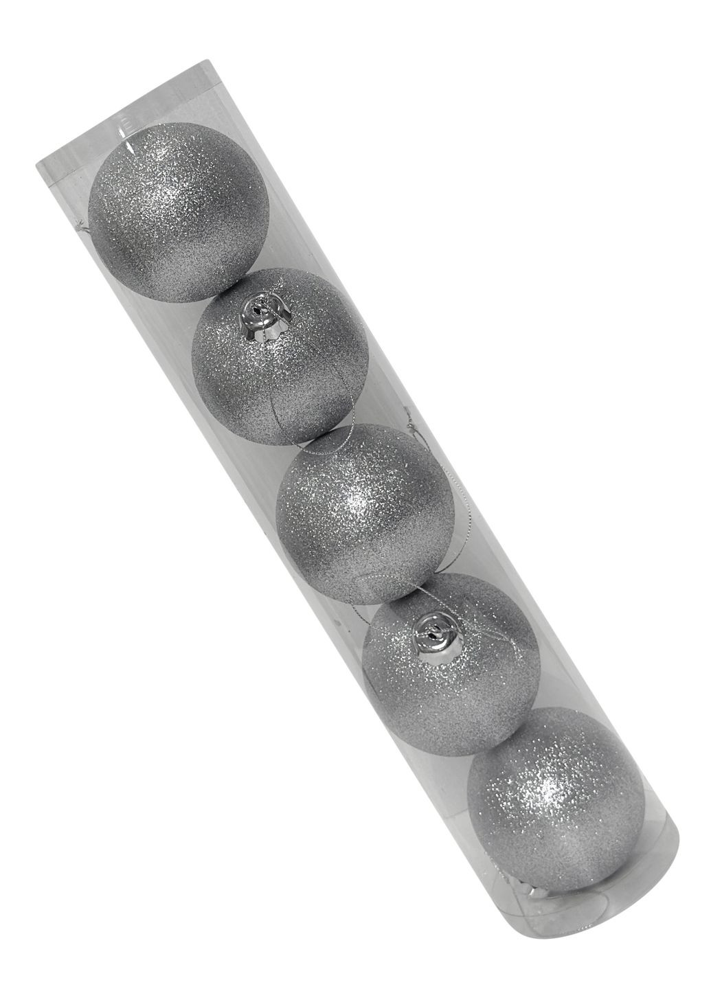 Новорічний набір ялинкових куль №44 срібні d80 mm 5 шт MIS LT (365627567)