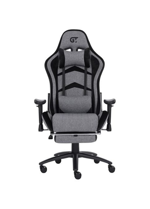 Геймерське крісло X2534-F Fabric Gray/Black Suede GT Racer (278078239)