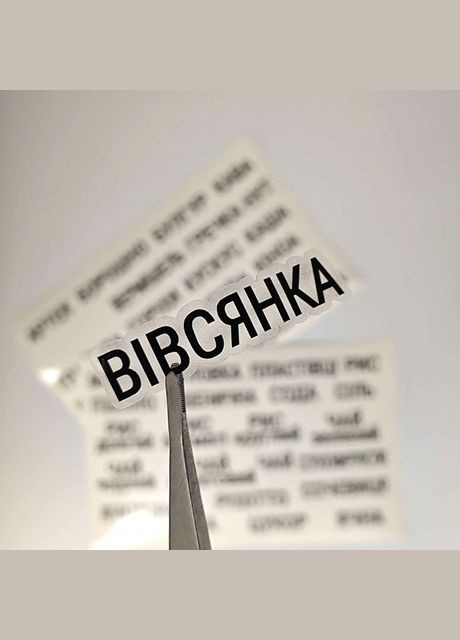 Наліпки для круп та сипучих продуктів, чорні на прозорому фоні 47 шт. No Brand (298794667)
