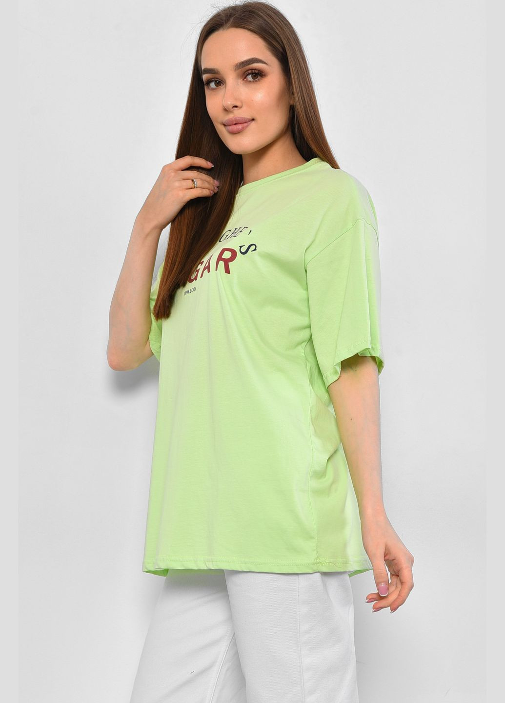 Салатовая летняя футболка женская салатового цвета Let's Shop