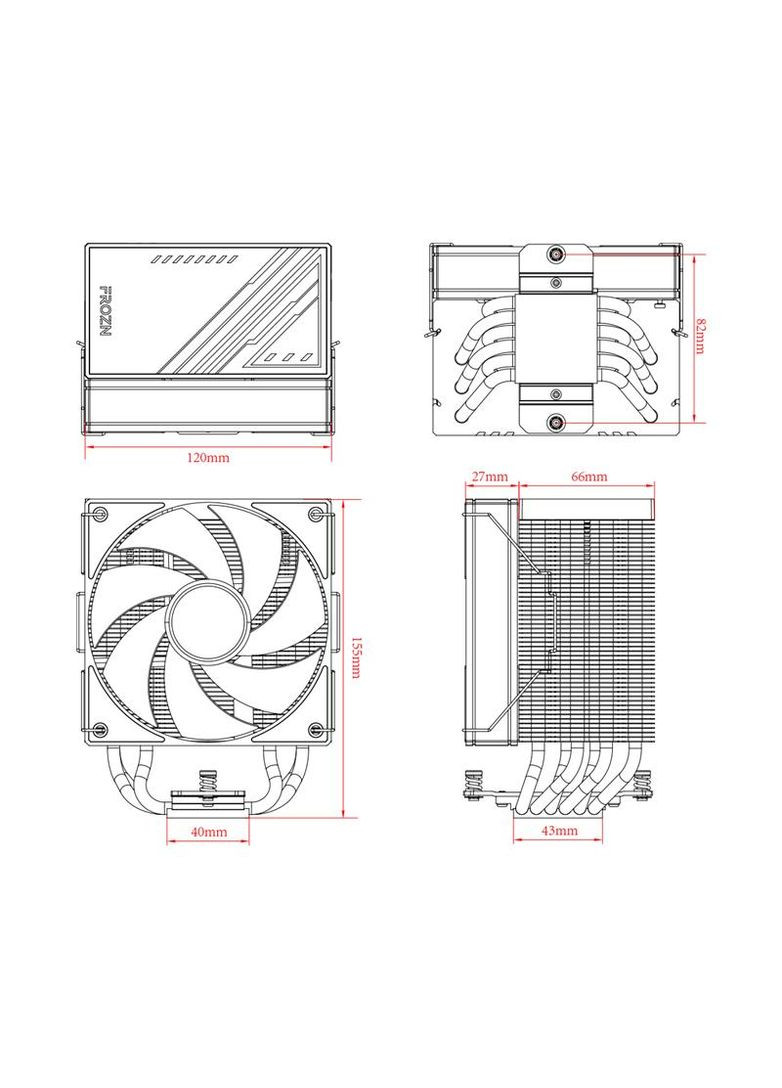 Кулер процессорный Frozn A610 ARGB White ID-Cooling (314977648)