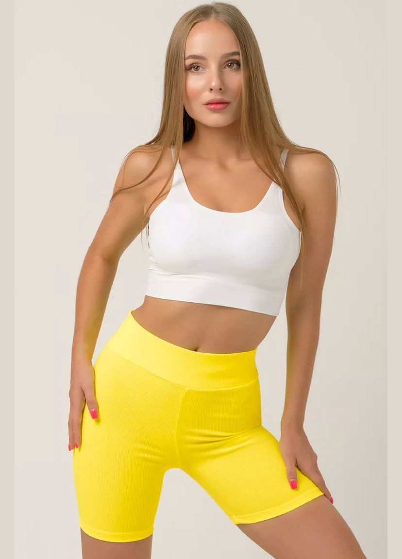 Шорты женские в рубчик желтого цвета Let's Shop (301407894)