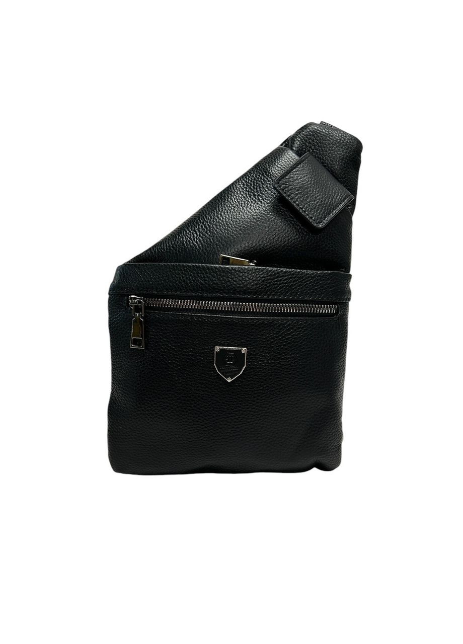 Чоловіча нагрудна сумка з натуральноЇ шкіри PP-K023 чорна 30 x 20 x 1 No Brand (372744472)