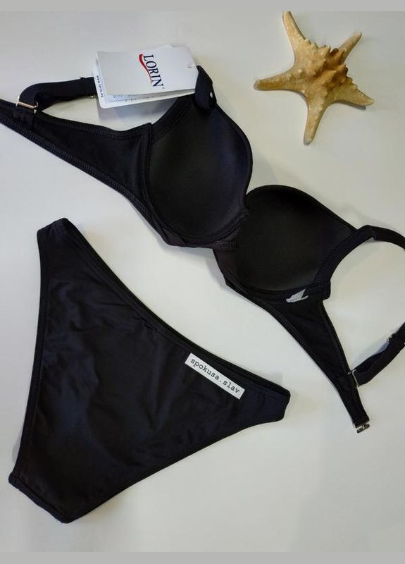 Черный летний раздельный купальник 2214/9 размер 36д. лорин Lorin