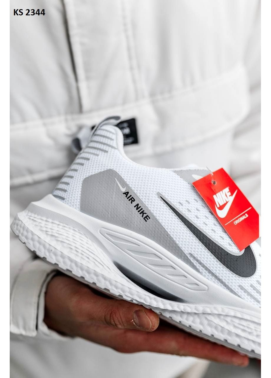КРОСІВКИ ЖІНОЧІ NIKE AIR HOLE GRAY WHITE НАЙК АІР No Brand білі демісезони (367167097)