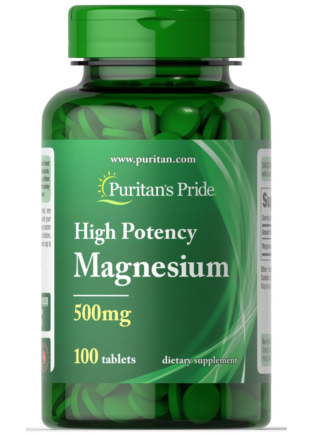 Магний, Magnesium,, 500 мг, 100 таблеток Puritans Pride (354179246)