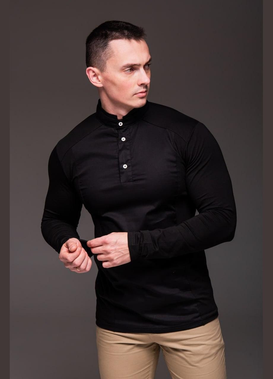 Черная праздничный рубашка однотонная JUGO