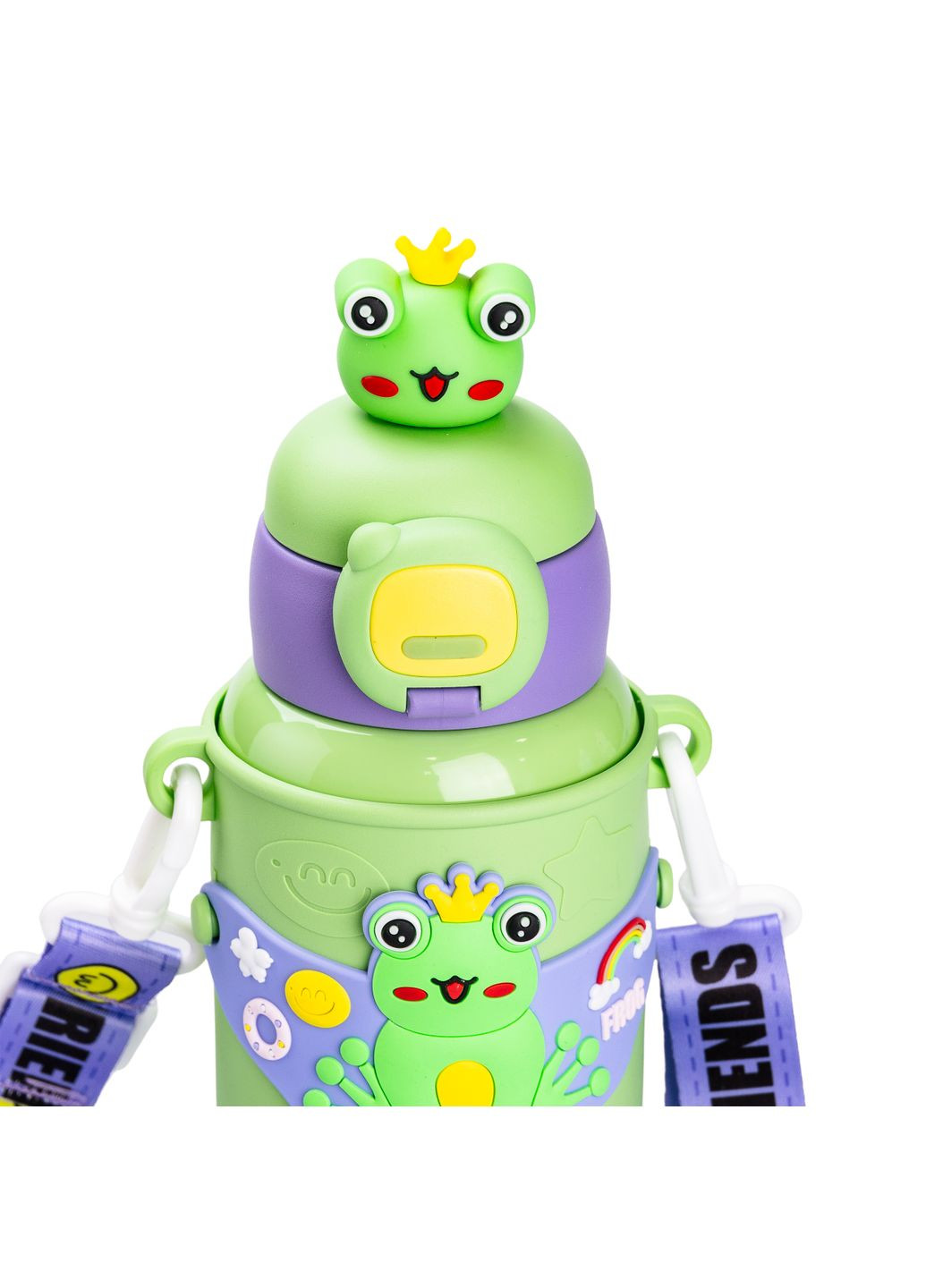 Термос дитячий Warm Friends 450 мл зі знімним силіконовим чохлом та ремінцем, Happy Life (333709498)