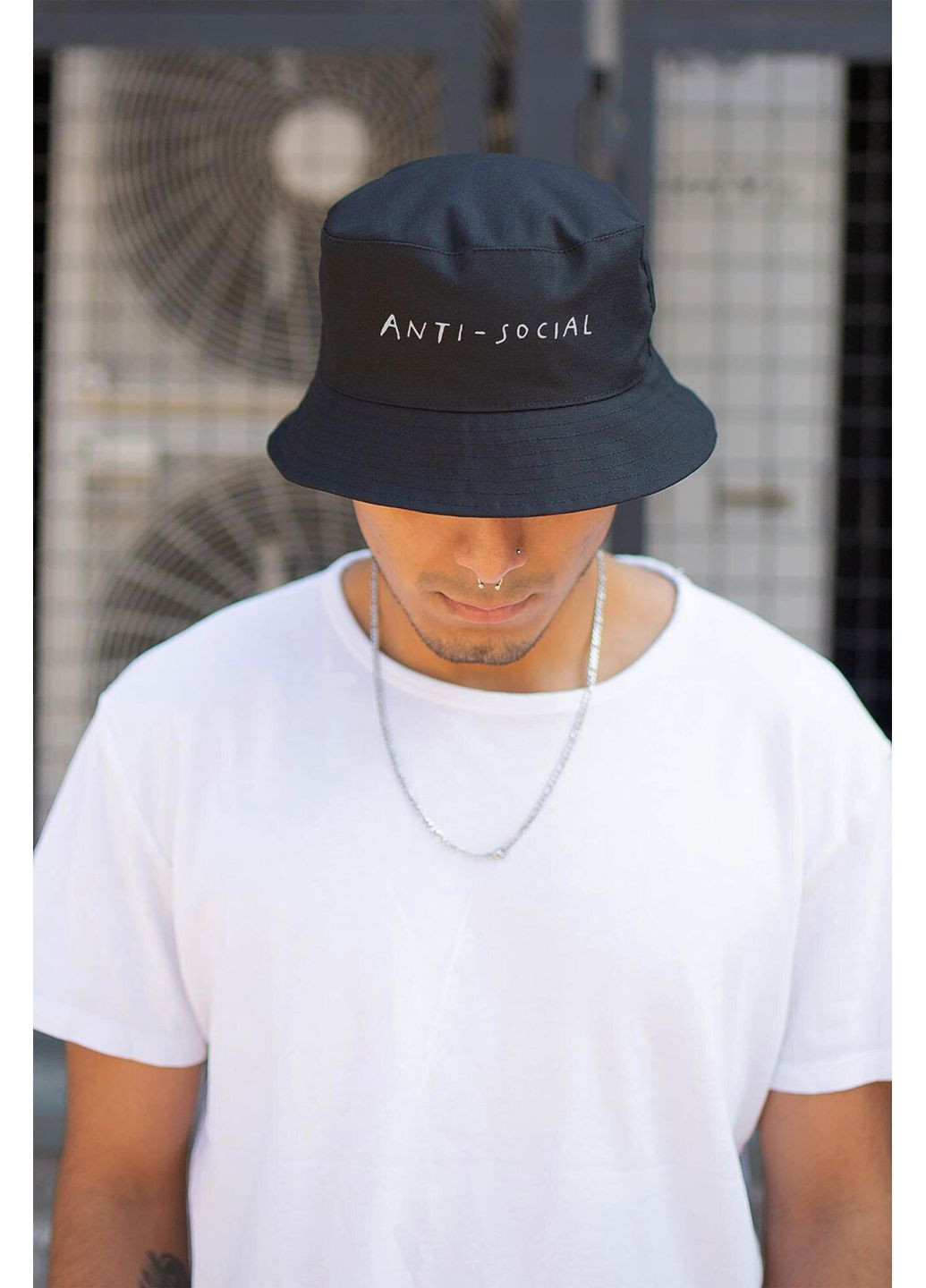 Чоловіча Панамка З Принтом AntiSocial Black Without (350619781)