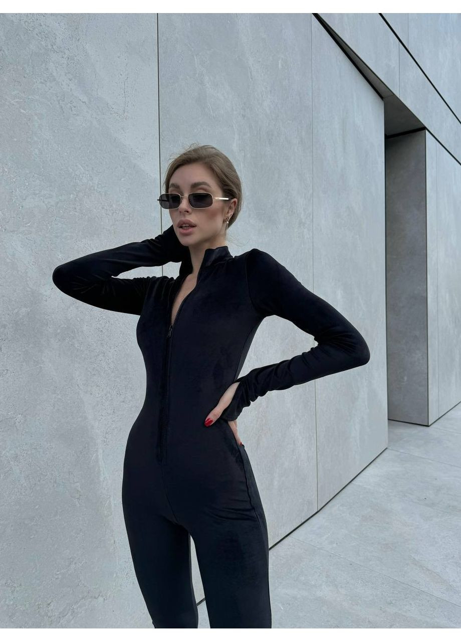 Комбинезон N.Family однотонний чорний кежуал