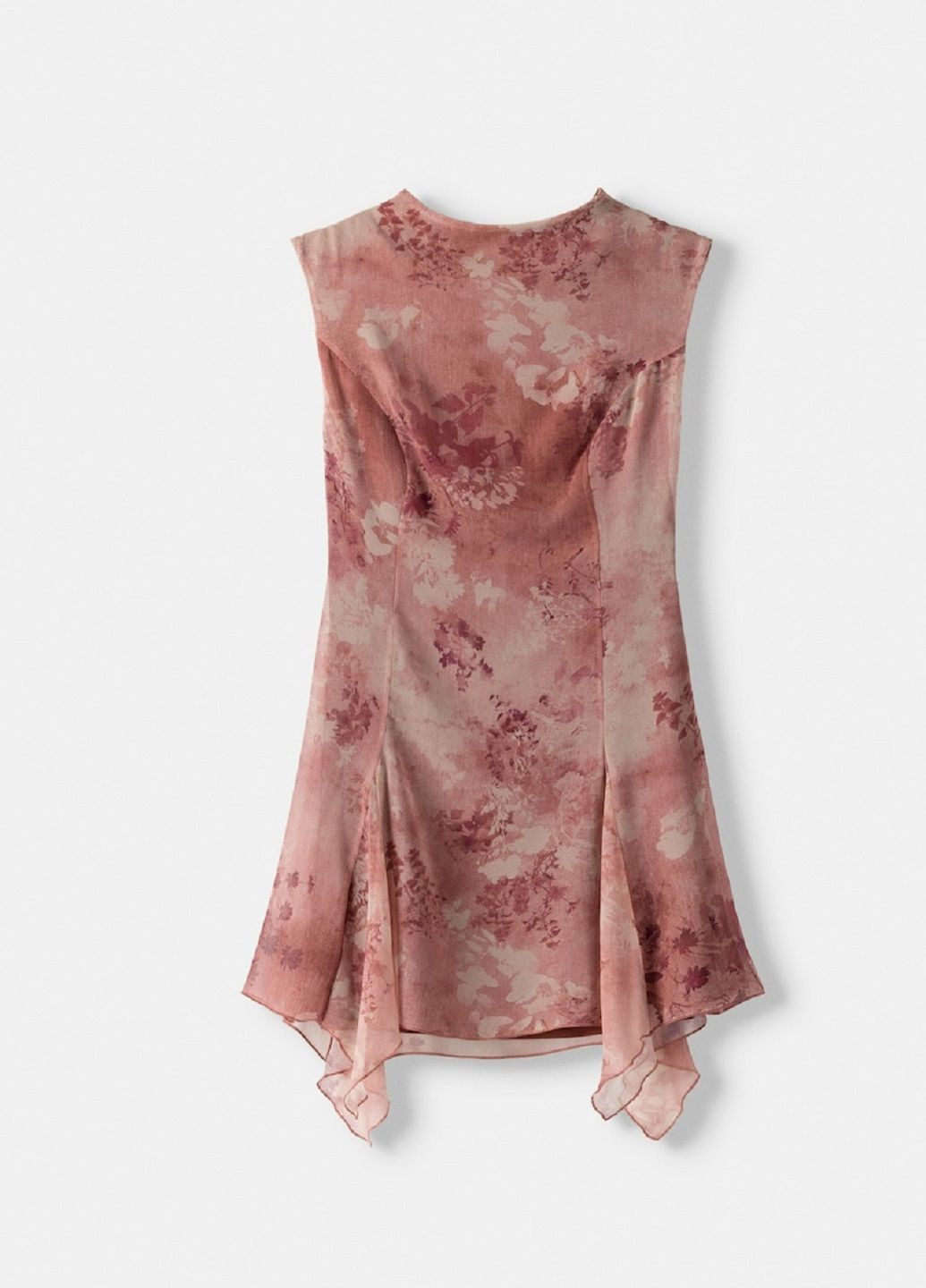 Розовое коктейльное платье Bershka с абстрактным узором