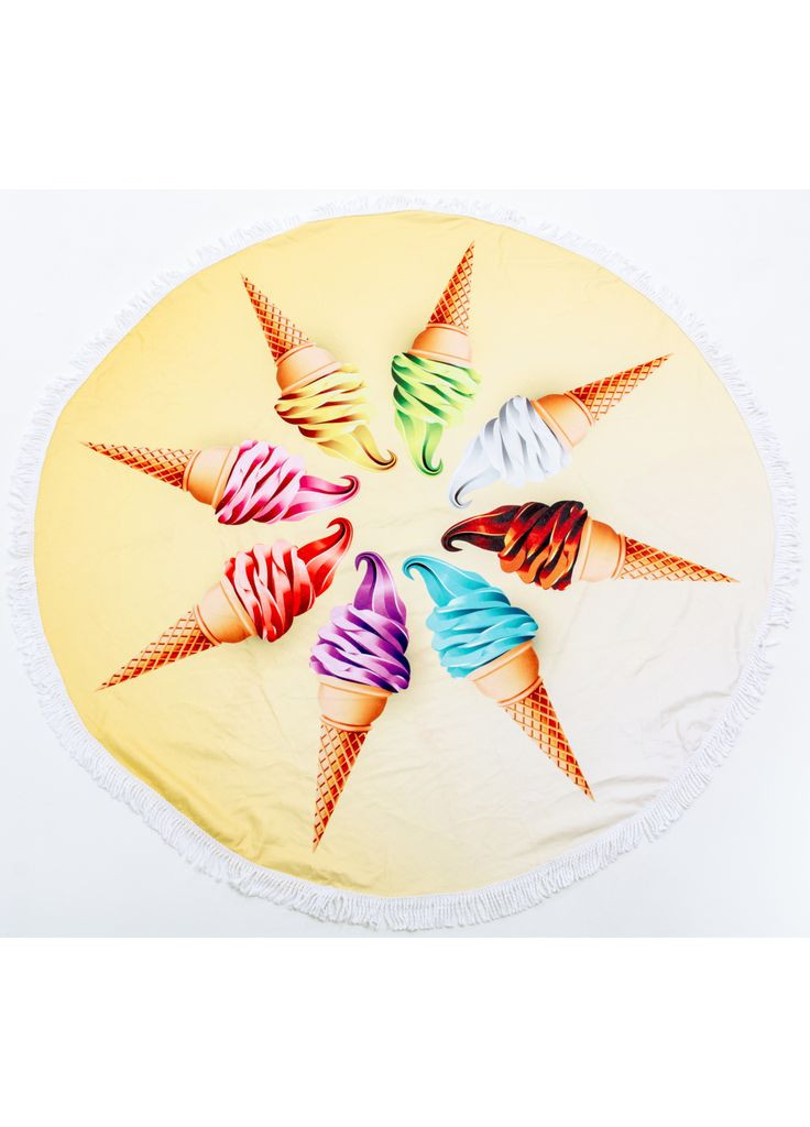 Рушник пляжний №5057 Summer Time Icecreams 150x150 см (2200003180718) Mirson комбінований