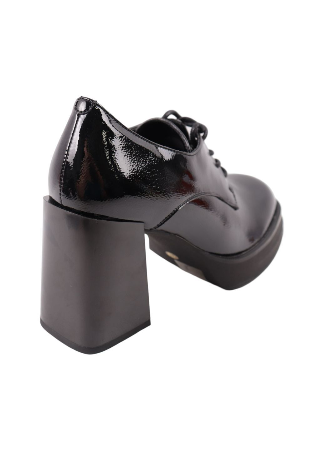 FARINNI Туфли женские на каблуке черные натуральная лаковая кожа черный з, китай — (304060071)