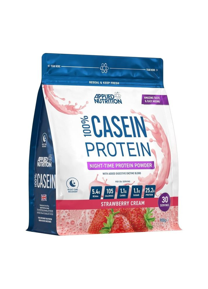 Протеїн 100% Casein, 900 грам - Полуниця Applied Nutrition (324419254)