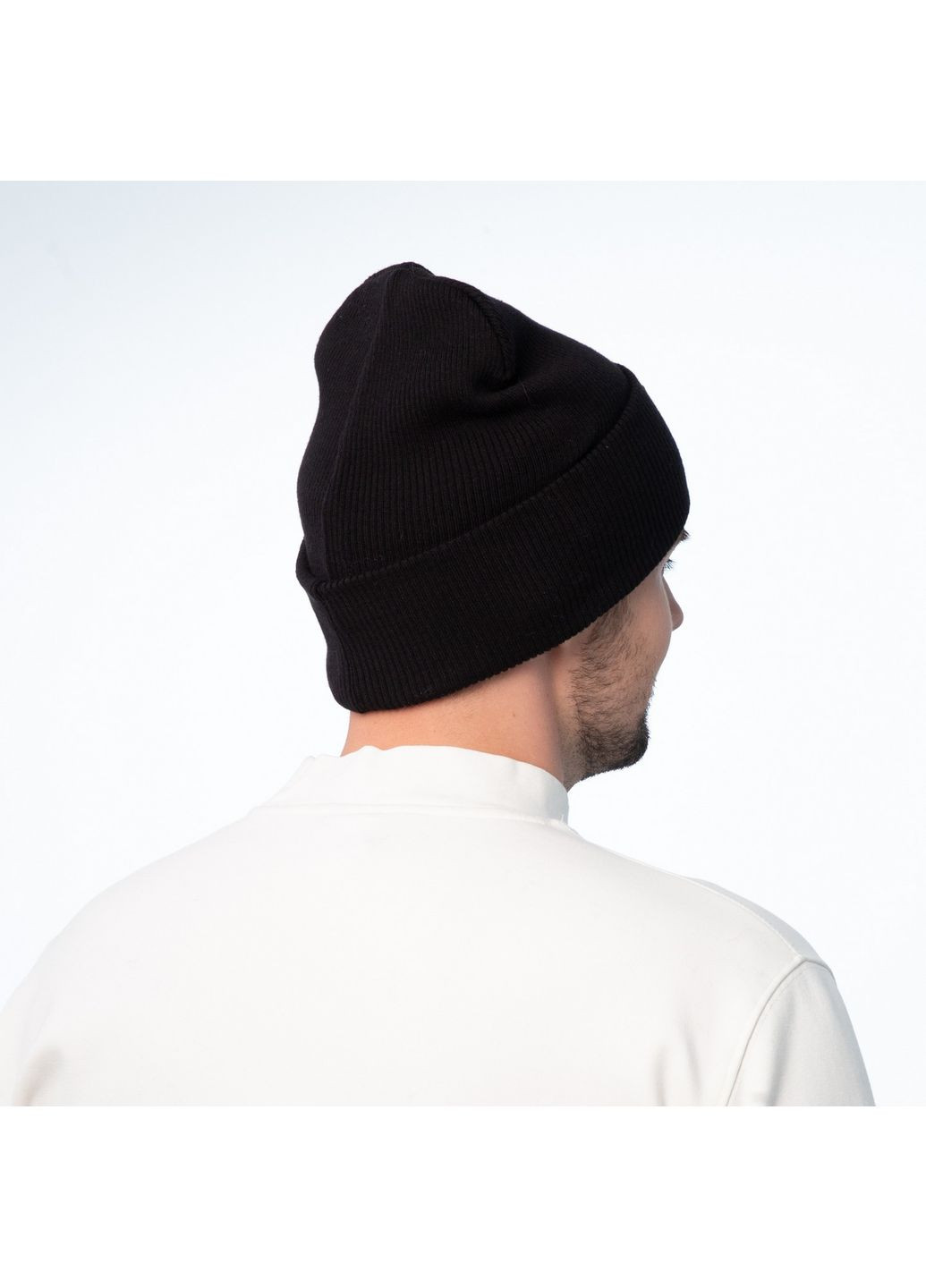 Шапка бини мужская хлопок черная SHANE 959-263 LuckyLOOK 959-263M (322791737)