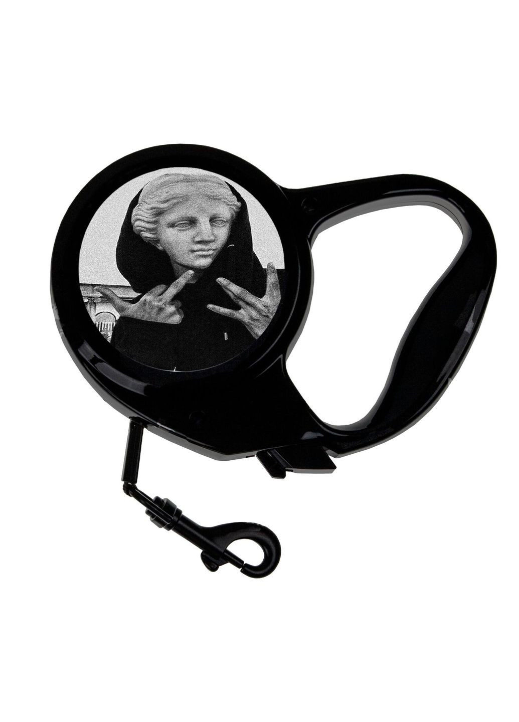 Повідець-рулетка для тварин із принтом стайл арт 3 м чорний No Brand (309157381)