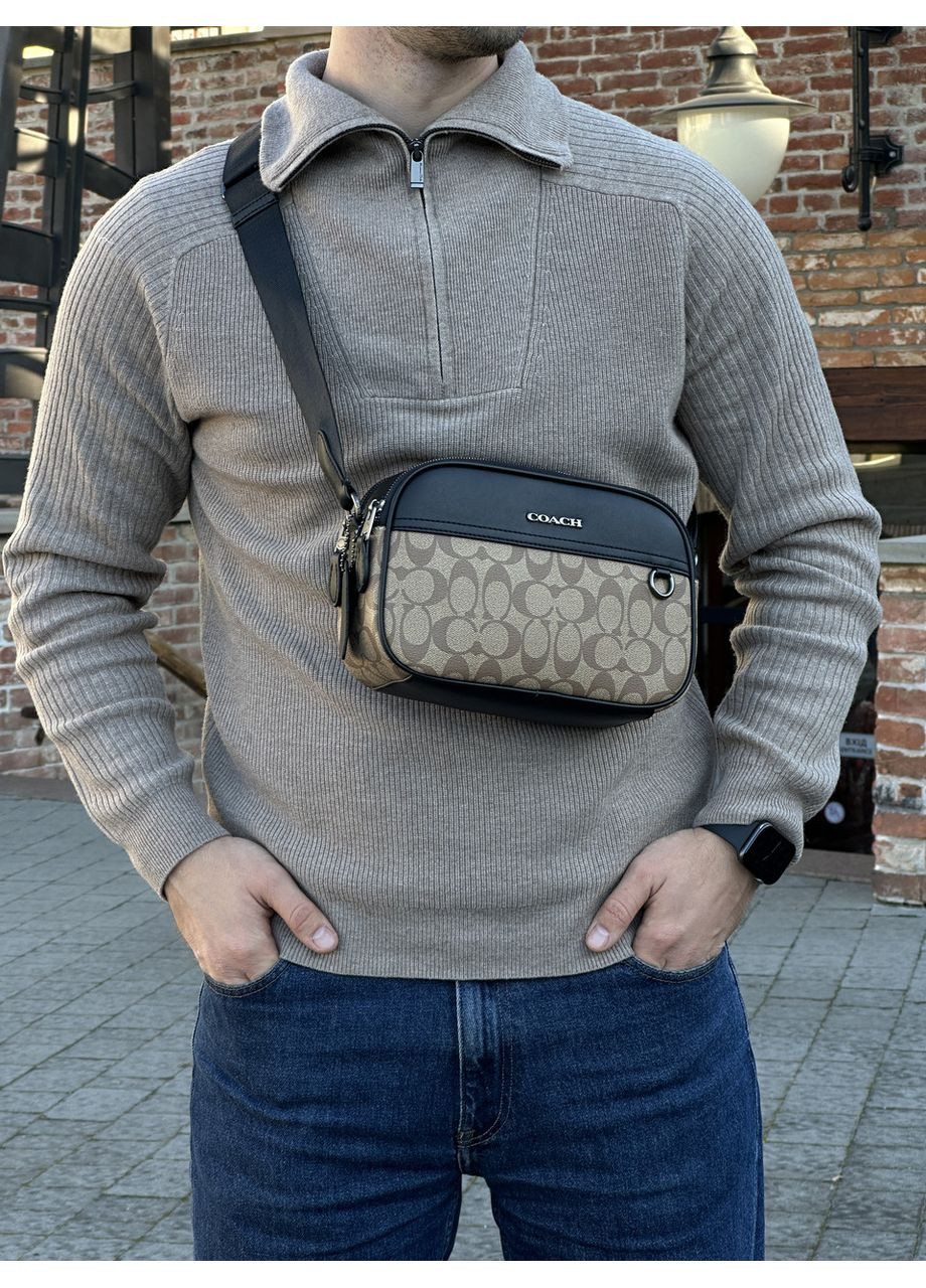 Мужская сумка Graham Crossbody In Signature Canvas Sand No Brand (355478892)