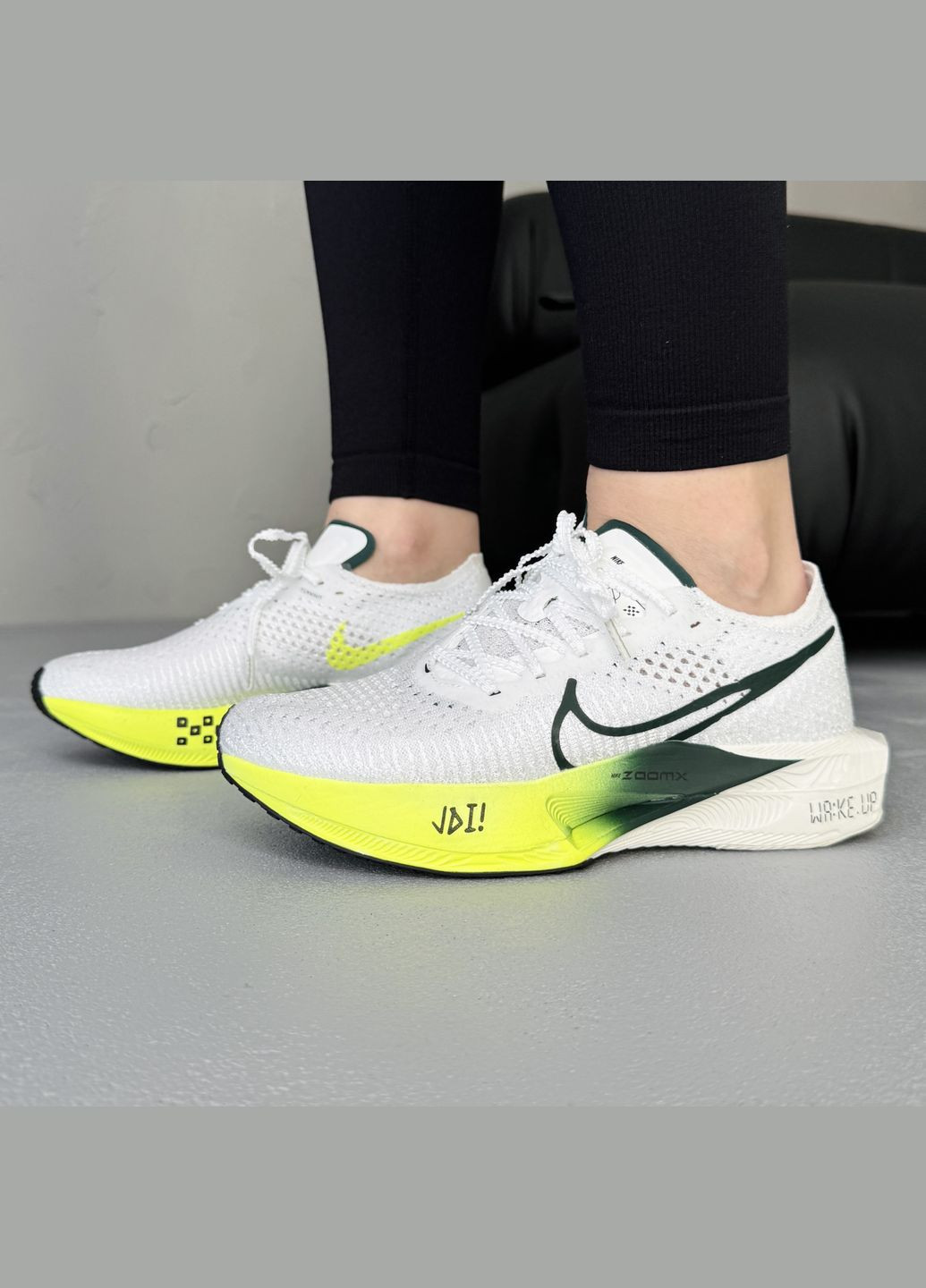 Кросівки жіночі і чоловічі Nike Air ZoomX VaporFly 3 White Green | Найк Аір Зум ВапорФлай 3 білі зелені No Brand білі демісезони (340402018)