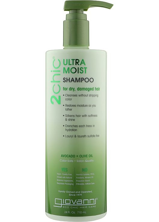Зволожувальний шампунь для волосся 2chic Ultra-Moist Shampoo Avocado & Olive Oil 710ml (85541-32110) Giovanni (368615295)