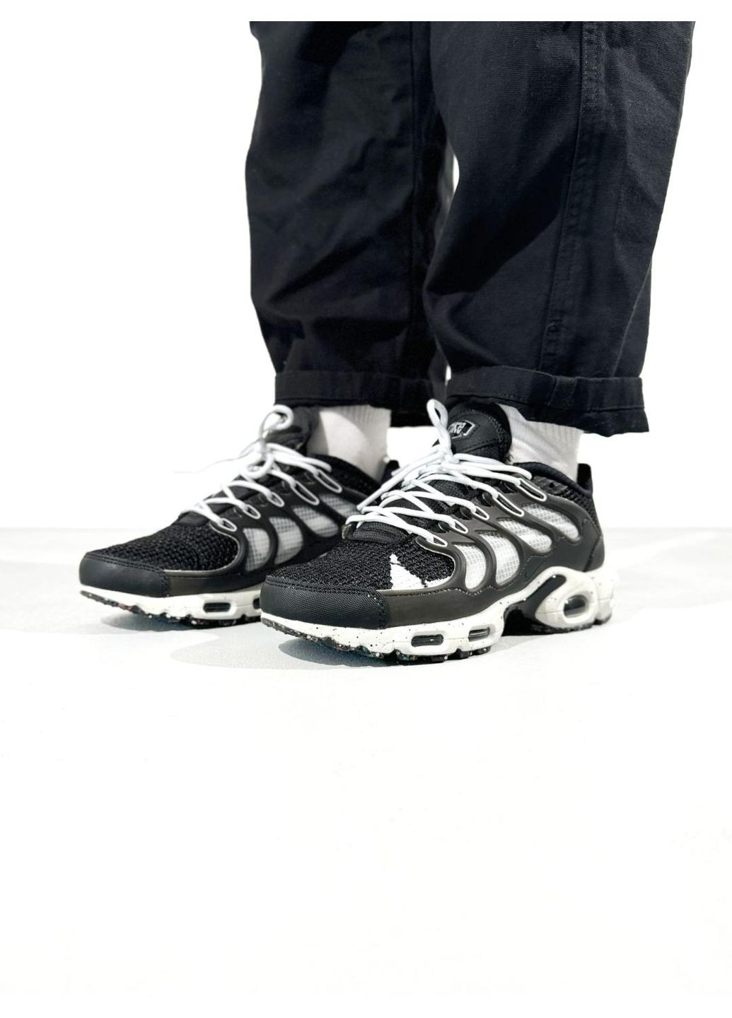 КРОСІВКИ ЖІНОЧІ NIKE AIR MAX TN TERRASCAPE PLUS BLACK WHITE НАЙК АІР МАКС ТН ПЛЮС No Brand чорні демісезони (367172973)