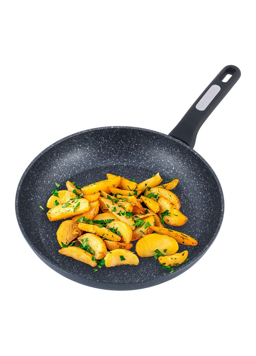 Сковорода 30см з антипригарним покриттям чорний мармур з алюмінію для індукції та газу 5391MR Kamille (344450611)
