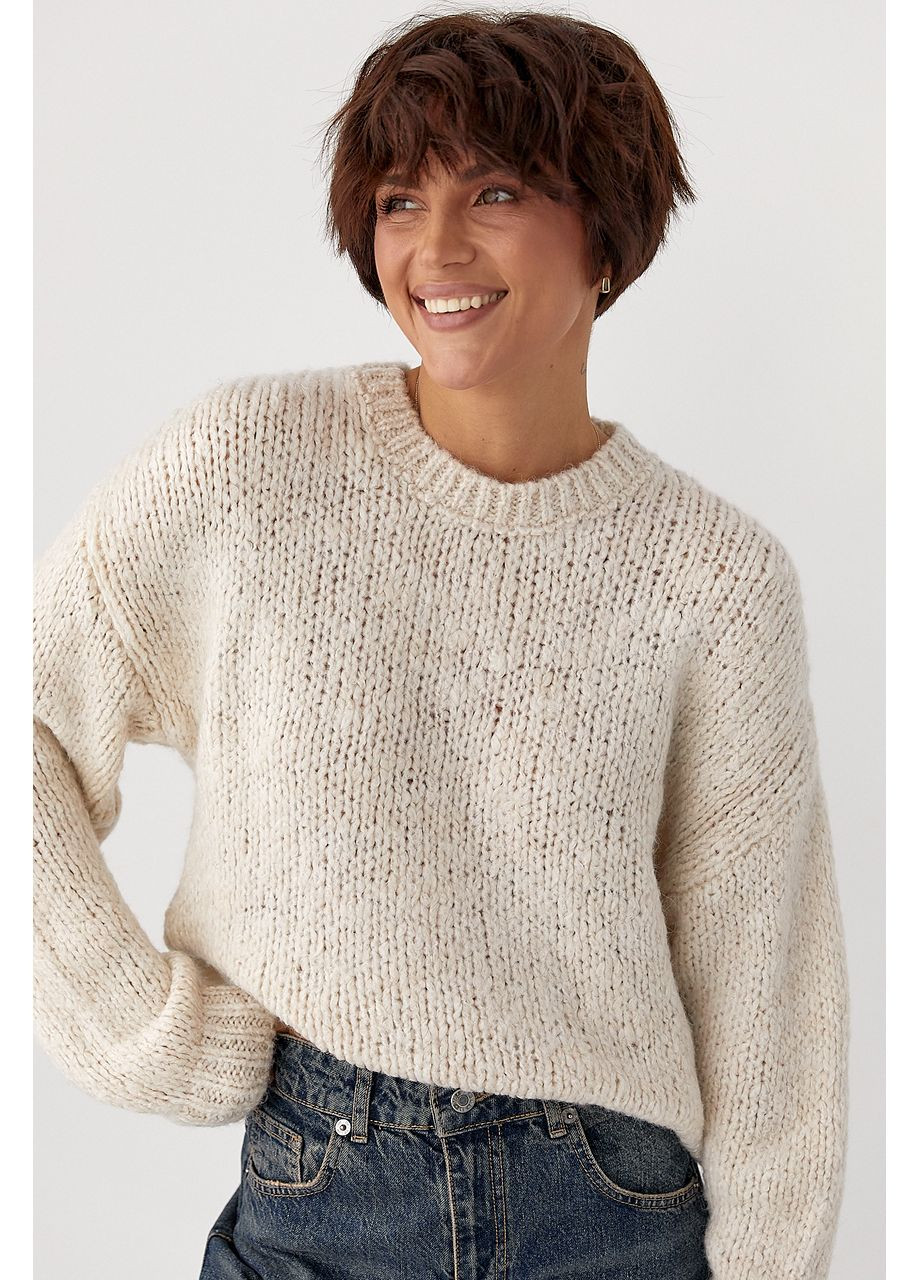 Женский однотонный джемпер крупной вязки Lurex (364813740)