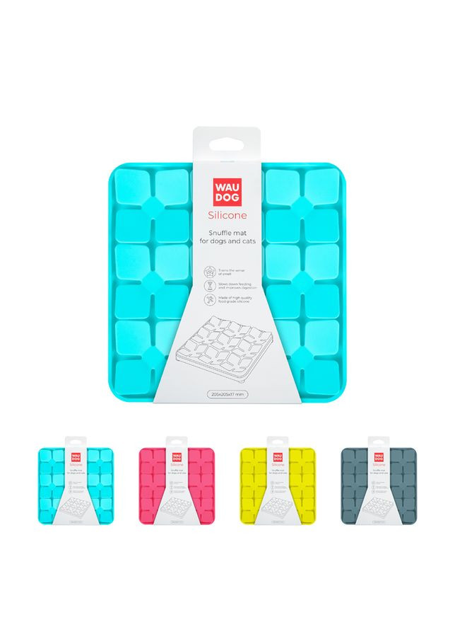Килимок для пошуку корму Silicone, 205х205х17 мм, блакитний WAUDOG (334141308)