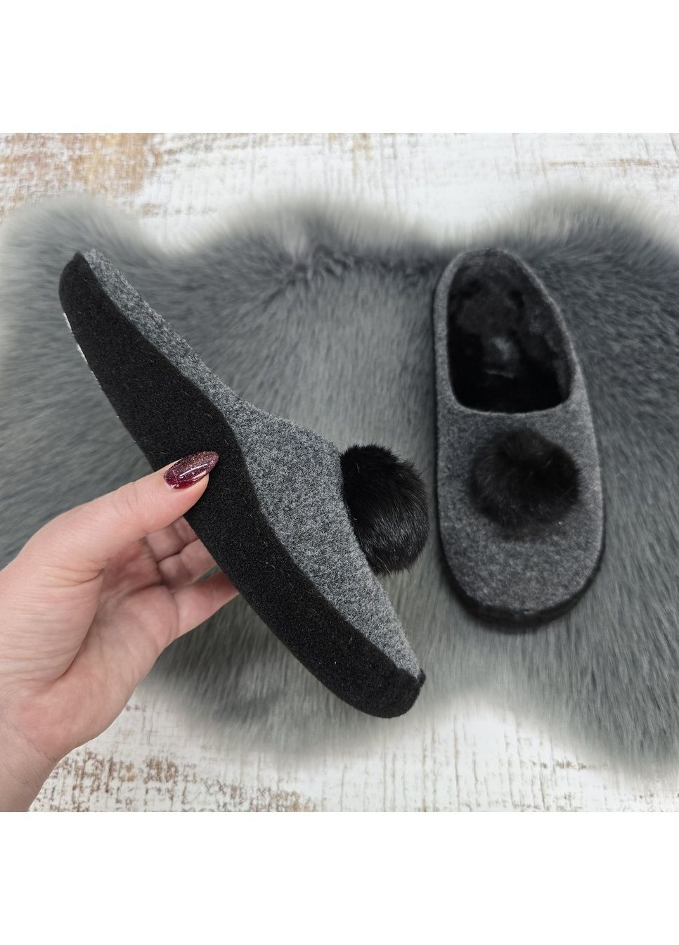 Серые тапочки домашние No Brand