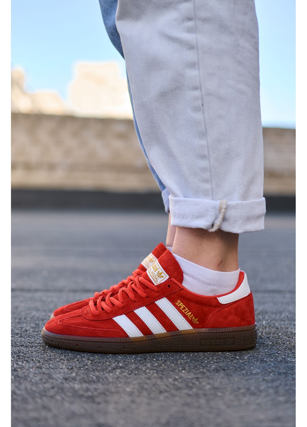 Цветные демисезонные кроссовки мужские adidas spezial red адидас специал No Brand