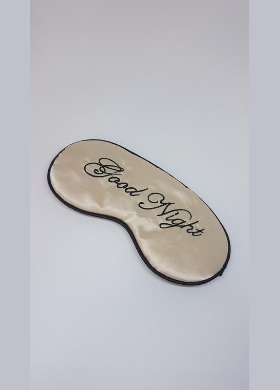 Мягкая маска для сна ночная повязка на глаза на веки Oxa с вышивкой бежевая (215-95) No Brand (330618758)