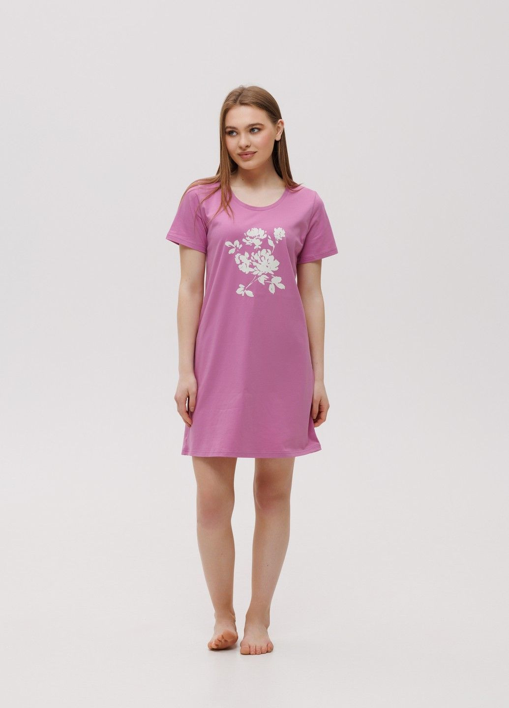 Хлопковая ночная рубашка S крокус (4820216311521) Наталюкс 48-2021 (329369922)