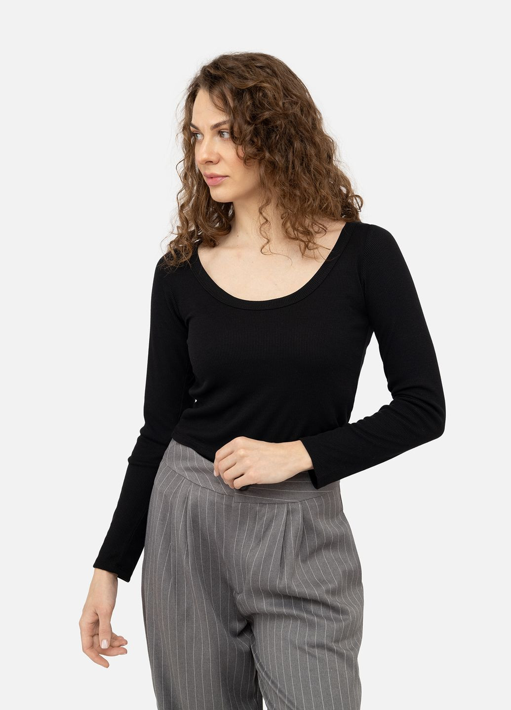 Жіноча футболка (лонгслів) колір чорний CB-00242079 Busem - (319102006)