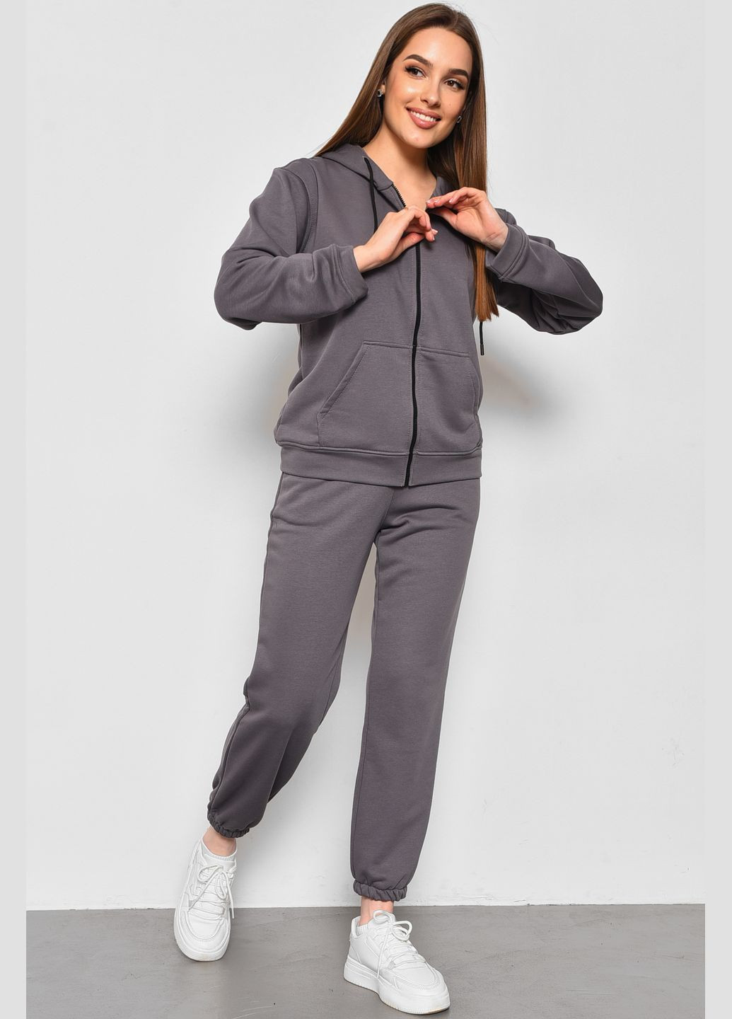 Спортивный костюм женский серого цвета Let's Shop (285692232)