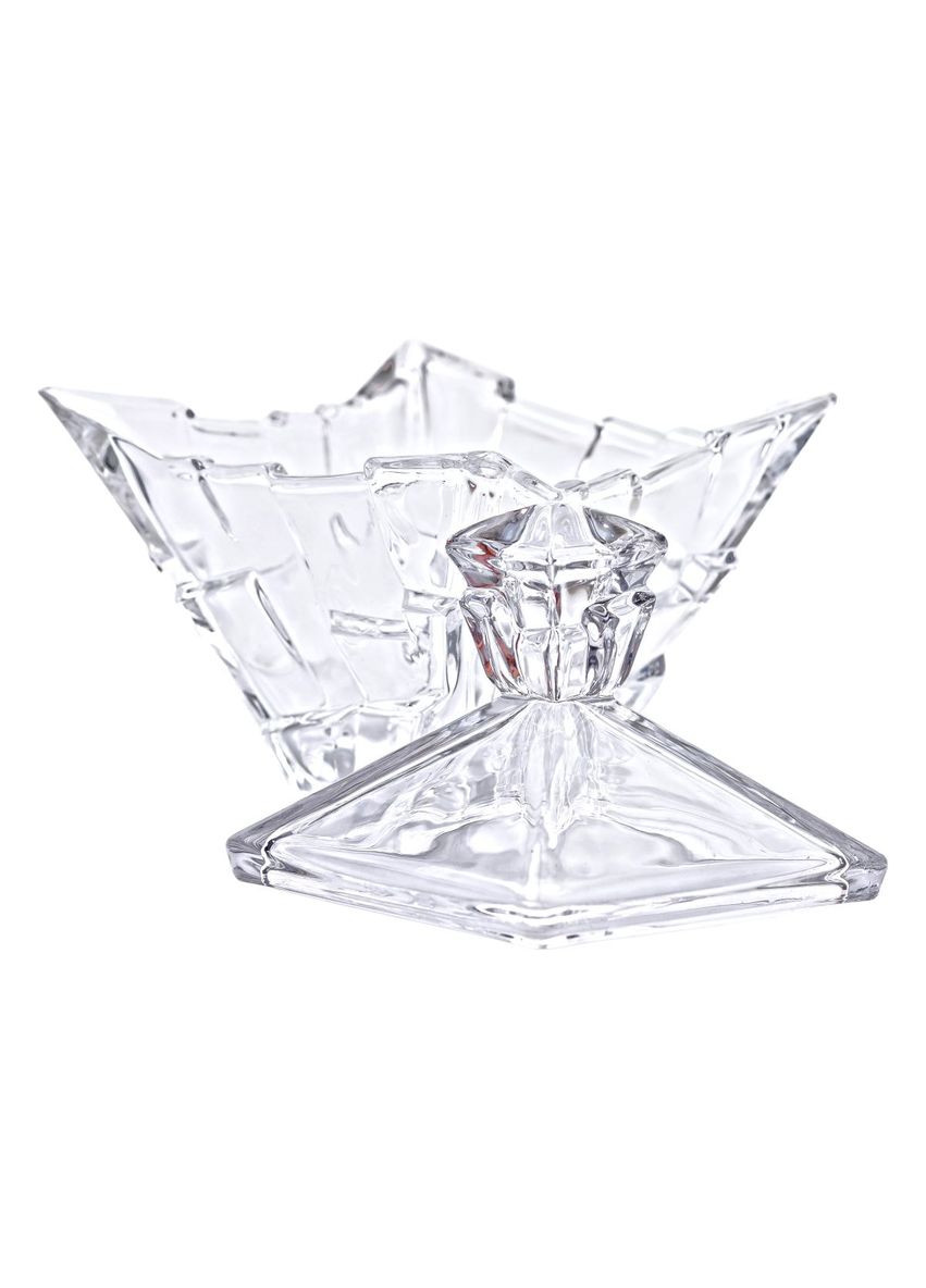 Сахарница с крышкой стеклянная квадратная 16*16*19 см для хранения сладостей и угощений прозрачная ProDobro (364193064)