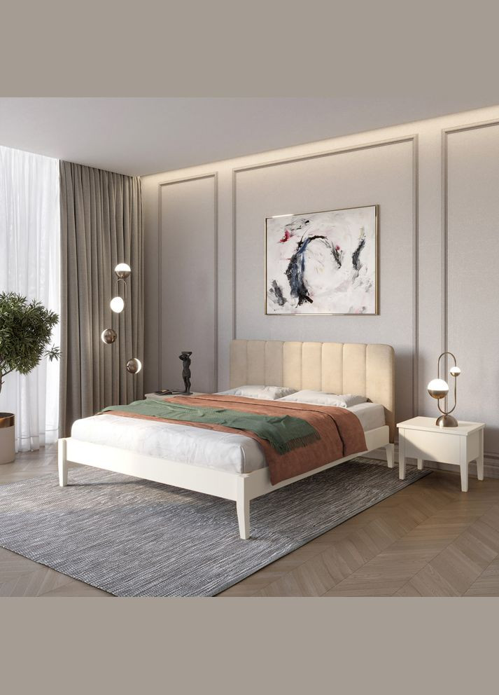 Полуторне дерев'яне ліжко Лондон ДК (S0505Y30R)/Аляска 23 (Бежевий) Б1 120х200 см Mebigrand (366083800)