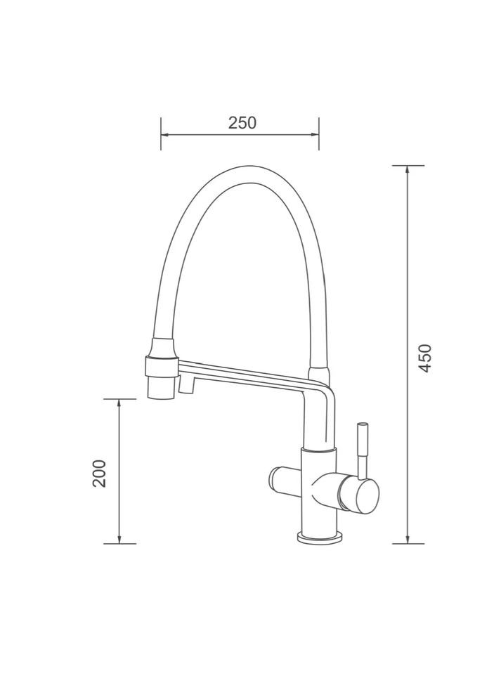 Змішувач для кухні на дві води G4398-9 з гнучким виливом, білий/чорний GAPPO (371881917)
