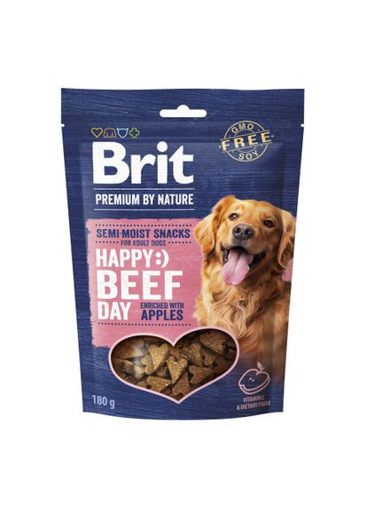 Лакомства для собак Semi-moist Snacks Beef with Apples полувлажные с говядиной и яблоками 180 г Brit Premium (322592431)