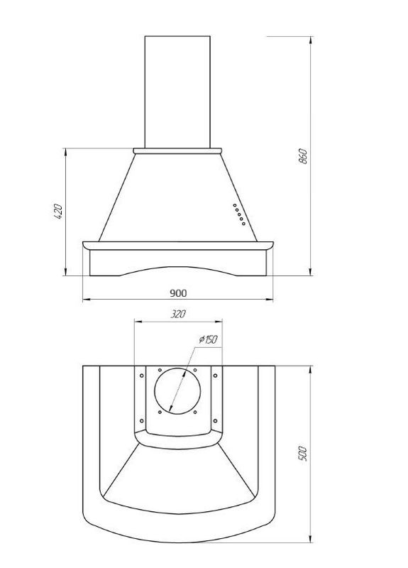 Вытяжка кухонная Марго 90см 1000м3 Profit M (330129414)